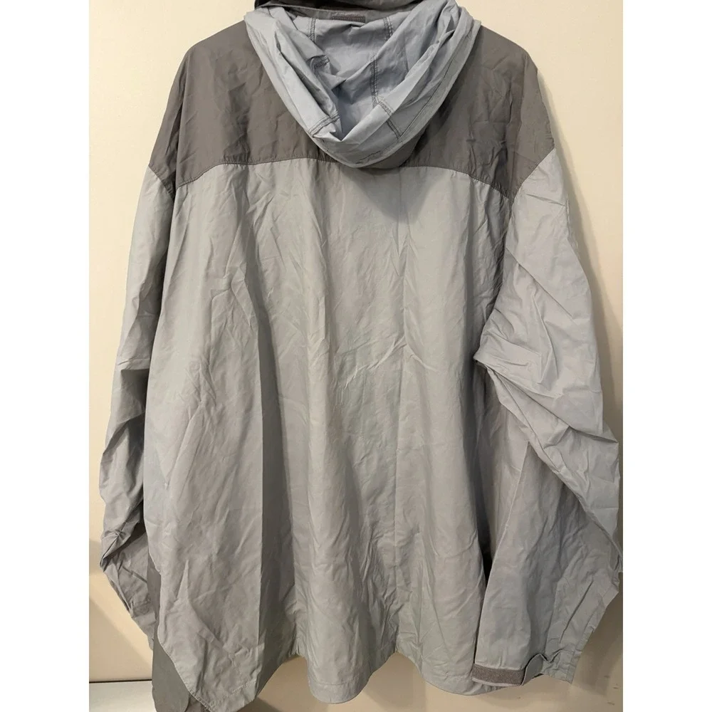 Columbia Windbreaker With Hood Full Zip Two Gray Colors, Size 5XT